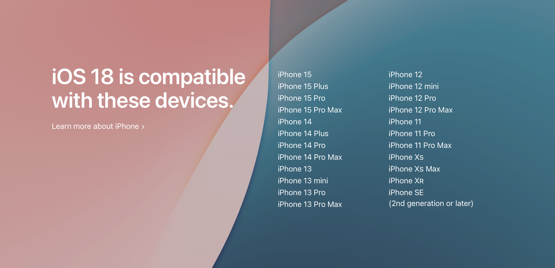 iOS 18 支持机型、可以升级的 28 款机型清单一次看