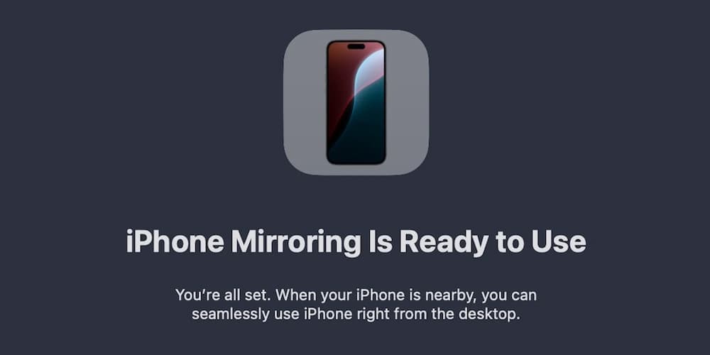 支持iPhone Mirroring镜像功能