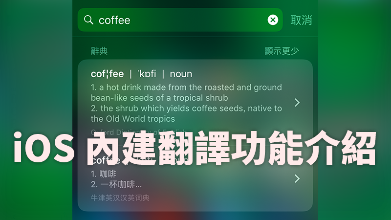 iOS 内置 翻译