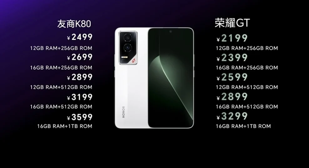 荣耀 HONOR GT 发布，8 Gen 3的配置，价格狠打友商