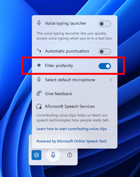 Windows 的语音输入可以说脏话了，未来将能关闭过滤器 - 锐达哥